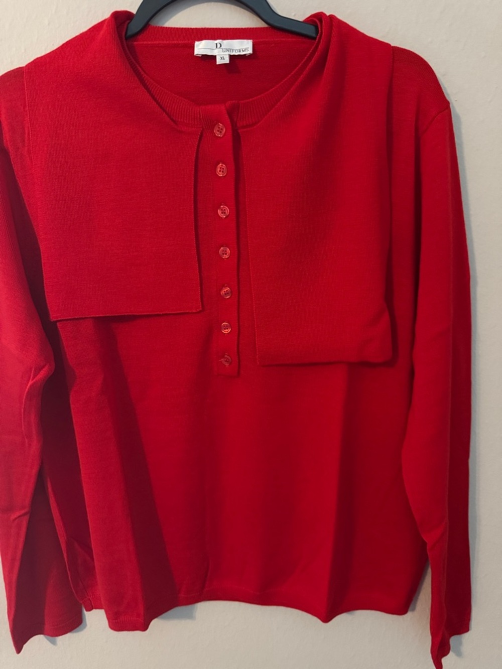 Women’s Red Scoop-Neck Wool Blend Sweater
